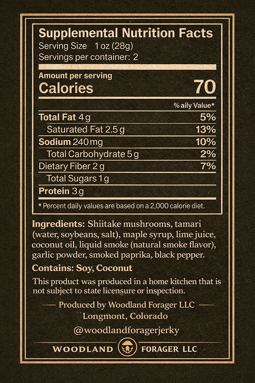 Shiitake Mushroom Jerky 1.0 oz