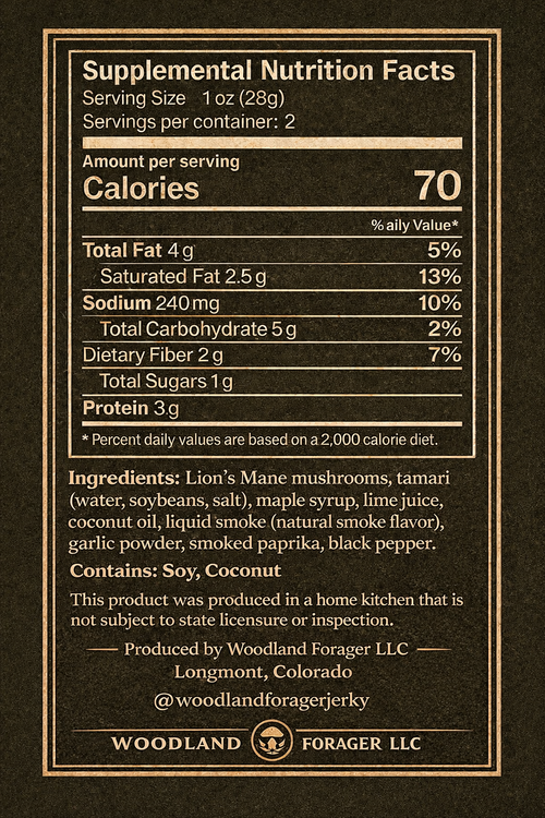 Lions Mane Mushroom Jerky 1.0 oz