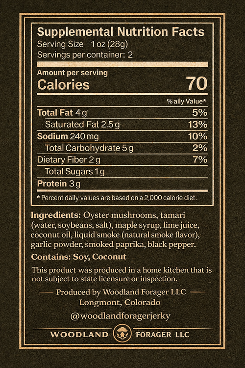 Oyster Mushroom Jerky 1.0 oz